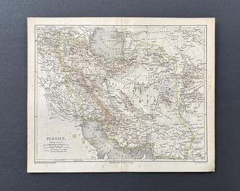 MAPA DE PERSIA c. 1875 • mapa antiguo original • mapa de Asia • mapa de IRÁN