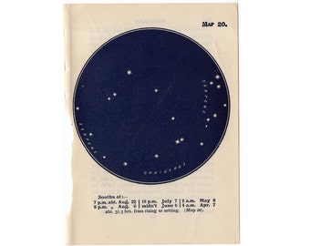 1948 SERPENT CONSTELLATION STARS Lithograph Mini Constellation Map Original  Vintage Print Celestial Astronomy No. 20 - Etsy