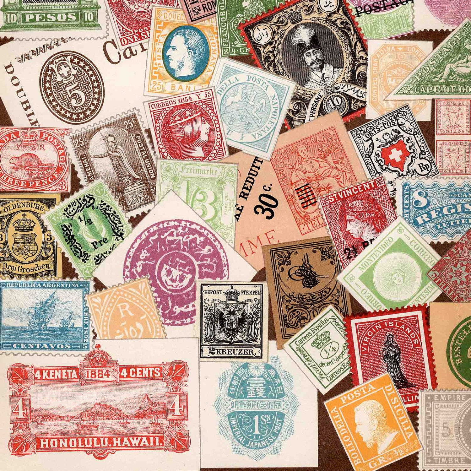 1903 ANTIQUE STAMPS PRINT original antique lithograph of Etsy