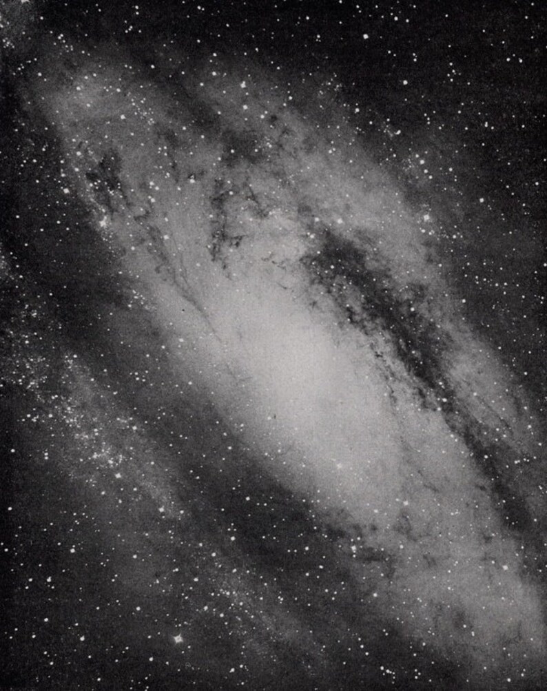 c. 1946 ANDROMEDA NEBULA print original vintage celestial astronomy print central part of the great nebula image 2