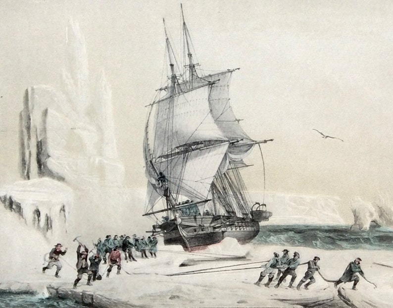 C. 1900 ARCTIC SEA EXPLORATION Print Original Antique Etsy