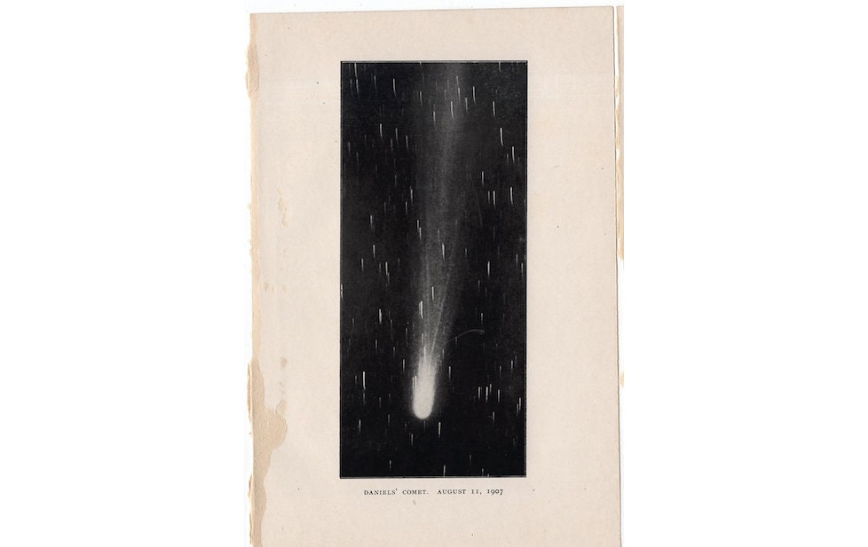 stars heavens cosmos plate celestial solar system. 1866 Antique astronomy comet shapes print original kinds comets engraving