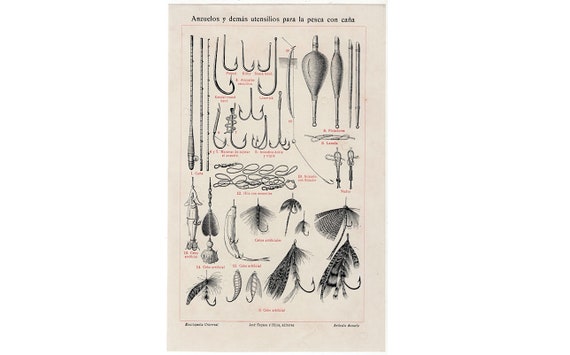 C. 1900 FISHING LURES TACKLE Lithograph - Original Antique Print - Fish Bait Hooks Angler Flies Antique Fishing Tackle - Etsy C. 1900 FISHING LURES TACKLE Lithograph - Original Antique Print - Fish Bait Hooks Angler Flies Antique Fishing Tackle - Etsy