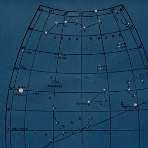 c. 1946 astronomy star map original vintage celestial print map 3 image 3
