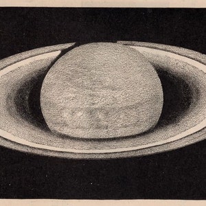 antique print SATURN PLANET PRINT c. 1884 original antique astronomy print celestial print Saturn print image 2