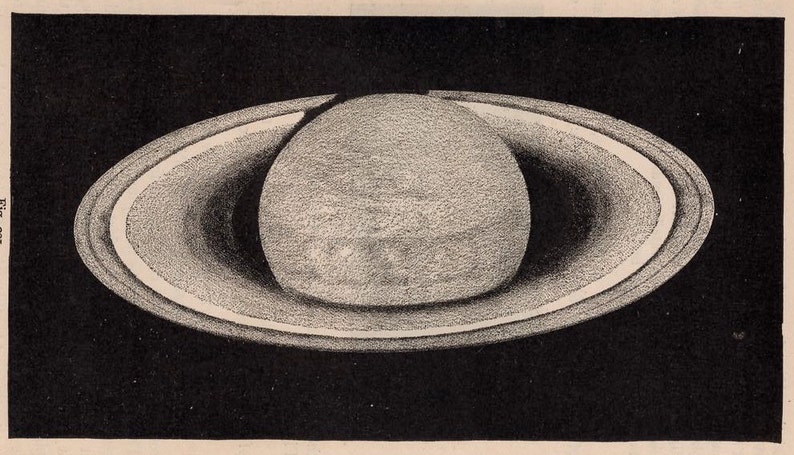 antique print SATURN PLANET PRINT c. 1884 original antique astronomy print celestial print Saturn print image 2