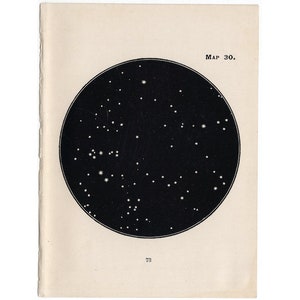 May include: A black and white illustration of a star chart with the text "MAP 30."