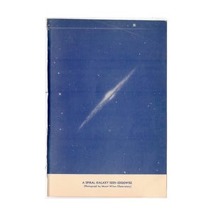 c. 1934 GALAXIA ESPIRAL litografía • impresión vintage original • impresión celestial • impresión astronómica azul cobalto • tal como se ve de canto