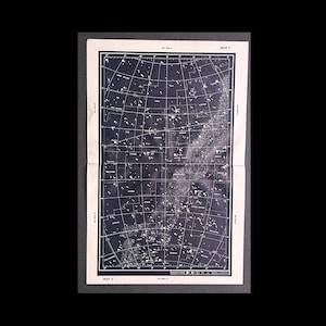 Mapa estelar c. 1959 • Impresión vintage original • Celestial • Impresión astronómica • Constelaciones Osa, Bastones, Virgo, Leo, Hidra, Lupus • 9,5 x 14,5"
