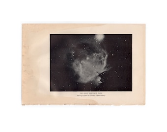 c. 1925 NEBULA in ORION lithograph •  original vintage print • astronomy print • celestial print •