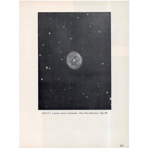 c. Lithographie de 1952 PLANETARY NEBULA - impression d'astronomie vintage - impression de galaxie - système solaire - dans la constellation de Camelopardalis - girafe