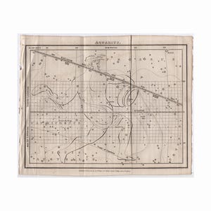 c. 1826 CONSTELACIÓN DE ACUARIO grabado • grabado antiguo original • astronomía • grabado del zodíaco • grabado de figura de constelación • El Aguador