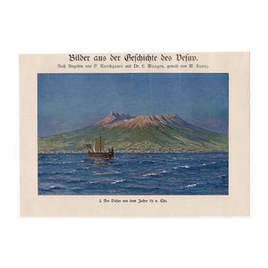 c.1900 MOUNT VESUVIUS VOLCANO print • original antique print • volcanic eruption • geology • Earth print • Naples Italy print • magma crater