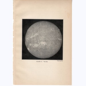 c. 1924 THE SUN print • original antique print • astronomy print • solar system print • solar print • celestial print • Star print