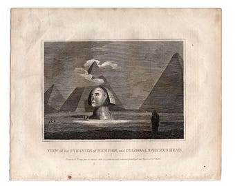 スフィンクスと大ピラミッドの版画 1812年頃 • オリジナルの