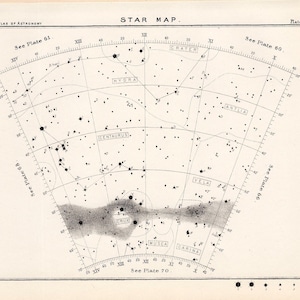 ca. 1892 STAR MAP 67 • original antik Druck • Astronomie Druck • himmlischen Druck • Konstellation Druck • Stern-Diagramm • himmlische Dekor