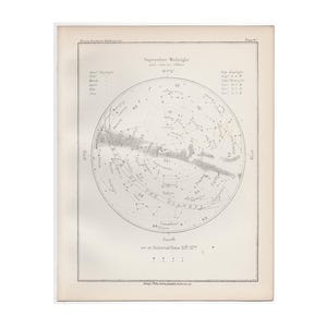 c. 1892 SEPTEMBER STARS-print • originele antieke print - sterrenkaart • hemelprint • astronomieprint • verjaardagsprint • maandsterrenkaart