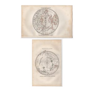 C. 1858 Polarregion Landkarten • Arktis & Antarktis • antike Landkarten • Buffons Naturepochen • Nordpol-Karte • Südpol-Karte •
