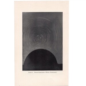 c.1935 POLAR STAR TRAILS Druck • original Vintage Druck • Astronomie Druck • Himmlischen Druck • Lange Belichtung Fotografie Druck