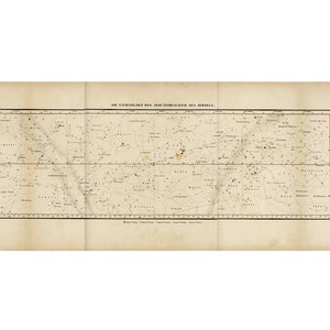 H. 1875 STARS OF EQUATOR Lithographie • STERNE DES ÄQUATORS Lithographie • Sternenkarte • Sternbilder & Milchstraße • Astronomie Karte •