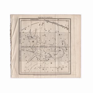 H. 1826 STEINBOCK KONSTELLATION Gravur • antiker Druck • Astronomie • Sternzeichen • Die Ziege