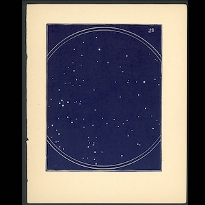 ¡diminuto! c. 1900 ESTRELLAS POLARES DEL SUR litografía • grabado antiguo original • astronomía • mapa estelar • celeste • estrellas en el hemisferio sur