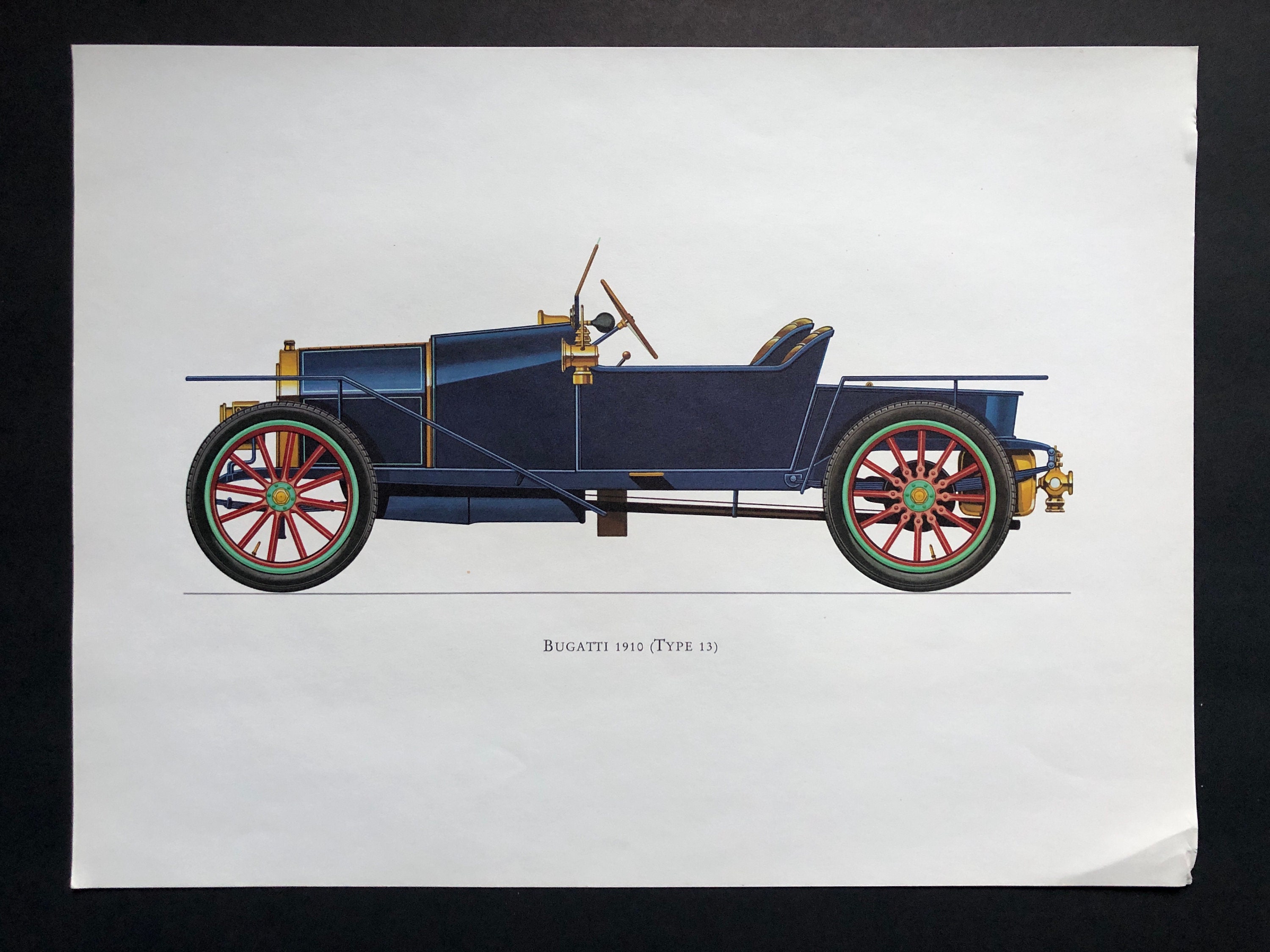 BUGATTI 1910 - Classic Car Print - Original Vintage Lithograph