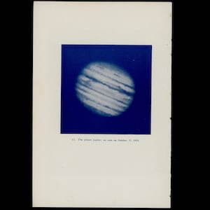 c. 1944 JUPITER PLANET Druck - Original Vintage Druck • Astronomie Druck - Milchstraße Galaxie Druck - Sternenkarte Druck - blaue Lithographie