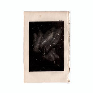 c. Nébuleuse de 1842 • gravure ancienne originale • gravure d'astronomie • décoration murale céleste • carte des étoiles • système solaire • galaxie • ciel austral