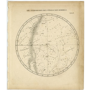 c. Lithographie du ciel ÉTOILE DU NORD de 1875 - gravure ancienne originale • impression d'astronomie - impression d'étoiles - estampe Voie lactée - céleste - carte du ciel