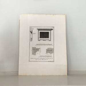 c. 1755 ARCHITECTURE PRINT - original antique engraving - by Ruggieri Florence architect - Italian architecture - window details