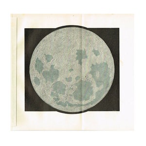 H. 1928 DER MOND Lithographie • alter Originaldruck • Astronomie • kosmische Karte • Mond Karte • Mond Karte