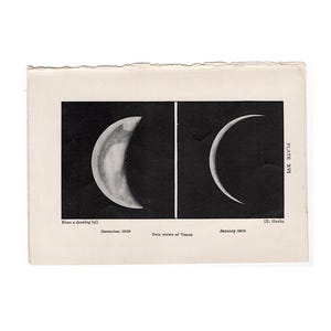 c. 1911 PLANET VENUS print • original antique astronomy print - small celestial print - solar system print - planet sky - Twin Planet