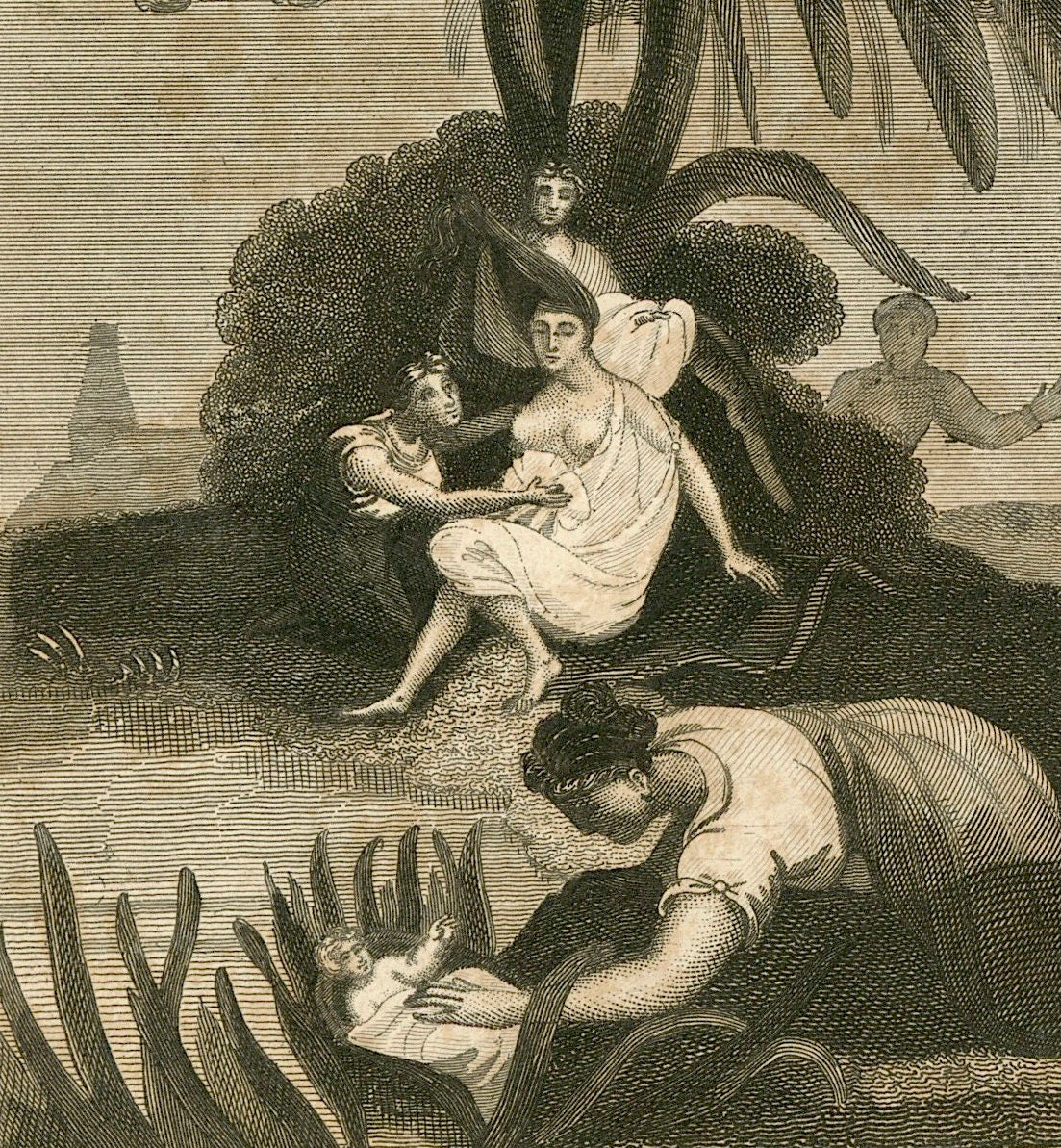 Moses Visual Evidence FINDING OF MOSES Antique Print C. 1825 • Scripture History • Original ...