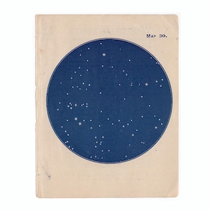¡Pequeño! c. 1910 ESTRELLAS DEL POLO SUR impresión • impresión antigua original • mapa estelar • mapa de constelaciones • mapa estelar Estrellas del hemisferio sur