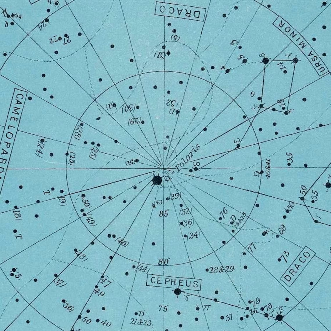 C. 1955 STAR MAP 51 Original Antique PRINT Celestial Print | Etsy