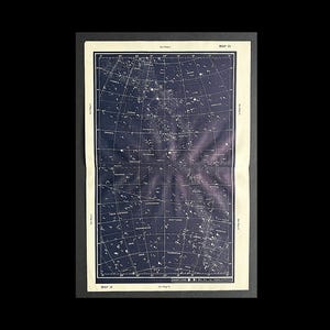 Mapa estelar c. 1959 • Impresión vintage original • Celestial • Impresión astronómica • Constelaciones Lira Virgo Osa Libra Sagitario • 9,5 x 14,5"