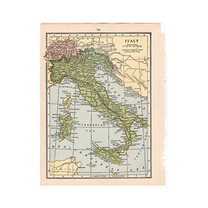 H. 1931 ITALIEN KARTE Lithographie • Vintage Landkarte • Vintage Druck • Italia • alte Landkarte von Italien • Mittelmeer • Korsika • Sizilien
