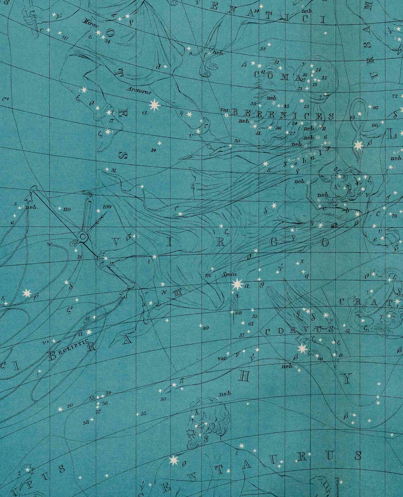 C. 1908 STAR MAP 3 Map of the Stars Antique Astronomy Etsy