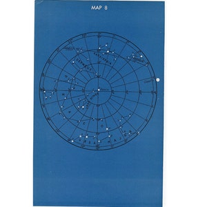 ca. 1946 NORTH POLE Sternkarte • original Vintage Druck • Astronomie Druck • Himmlischen Druck • blaue Sterne Druck • Konstellation Druck •