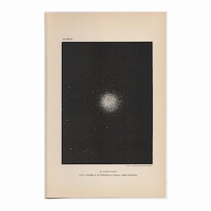 H. 1900 OMEGA CENTAURI Lithographie • original vintage Druck • himmlischer • Astronomie • Stern im Sternbild Centaurus • der Zentaur