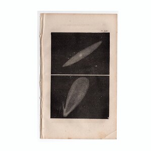 c. Gravure nébuleuse et comète de 1842 • gravure ancienne originale • gravure d'astronomie • décoration murale céleste • carte des étoiles • système solaire • galaxie