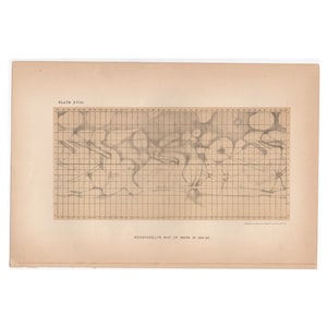 H. 1891 PLANET MARS Lithographie • alter Originaldruck • Astronomie • Sonnensystem • Schiaparellis Karte des Mars