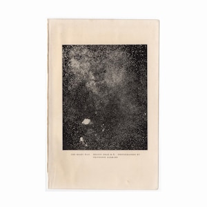 H. 1909 DIE MILCHSTRAßE Druck • alter Originaldruck • kosmischer Druck • Die Milchstraße Galaxie Druck - Astronomie Druck • Sonnensystem Druck