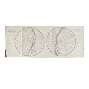 C. 1883 CELESTIAL CHARTS der nördlichen und südlichen Hemisphäre • originaler antiker Druck • Sternenkarte • Astronomiedruck • Konstellationskarte