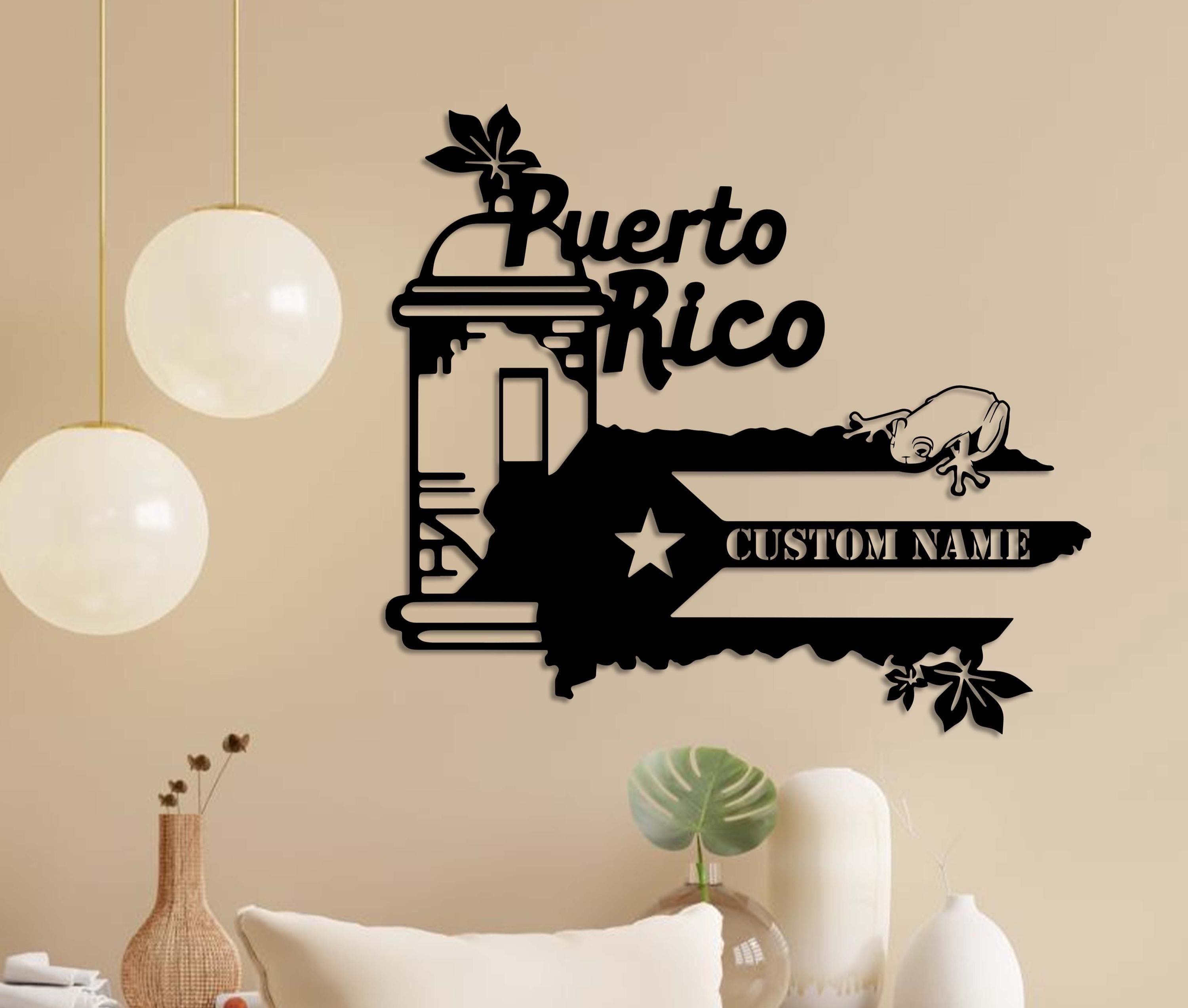 Custom Puerto Rico Metal Wall, Puerto Rican Heritage Wall,Flag wall art,Metal island sign,Puerto Rico Flag Wall Art, Gift for dad, Home Sign