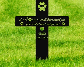 Personalized Pet Memorial Cross Custom Dog Cat Grave Marker Pet Loss Dog Memorial Stake Pet Loss Pet Sympathy Sign Pet Memorial Plaque