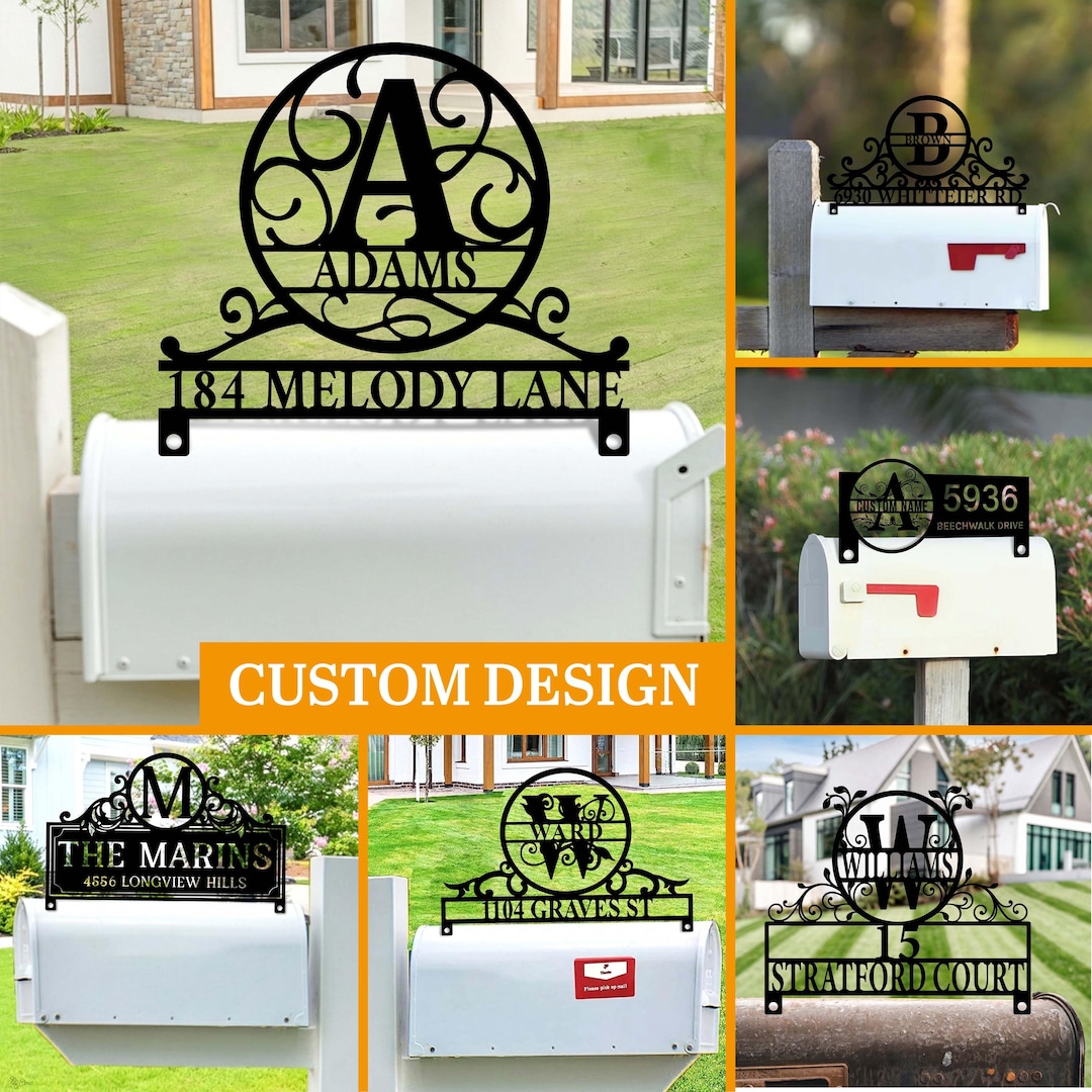 Personalized Mailbox Topper Metal Sign Personalized Family Name Sign ...