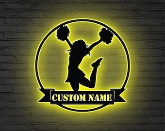 Targa LED Personalizzata Cheerleader – Insegna Luminosa Con Nome E 16 Colori, Regalo Per Cheerleader - 6