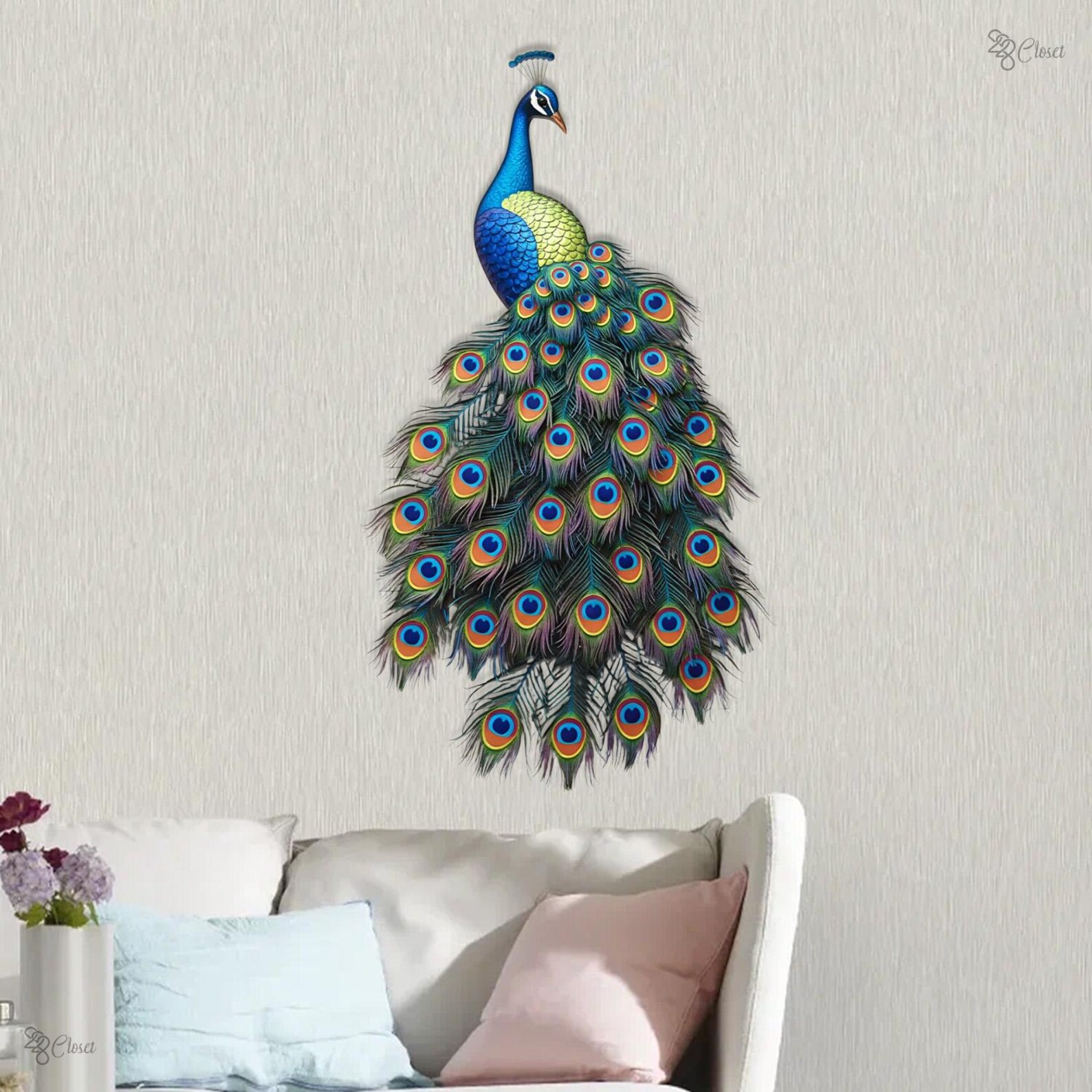 Peacock Metal Wall Sign, Peacock Metal Wall Art, Peacock Decor Home